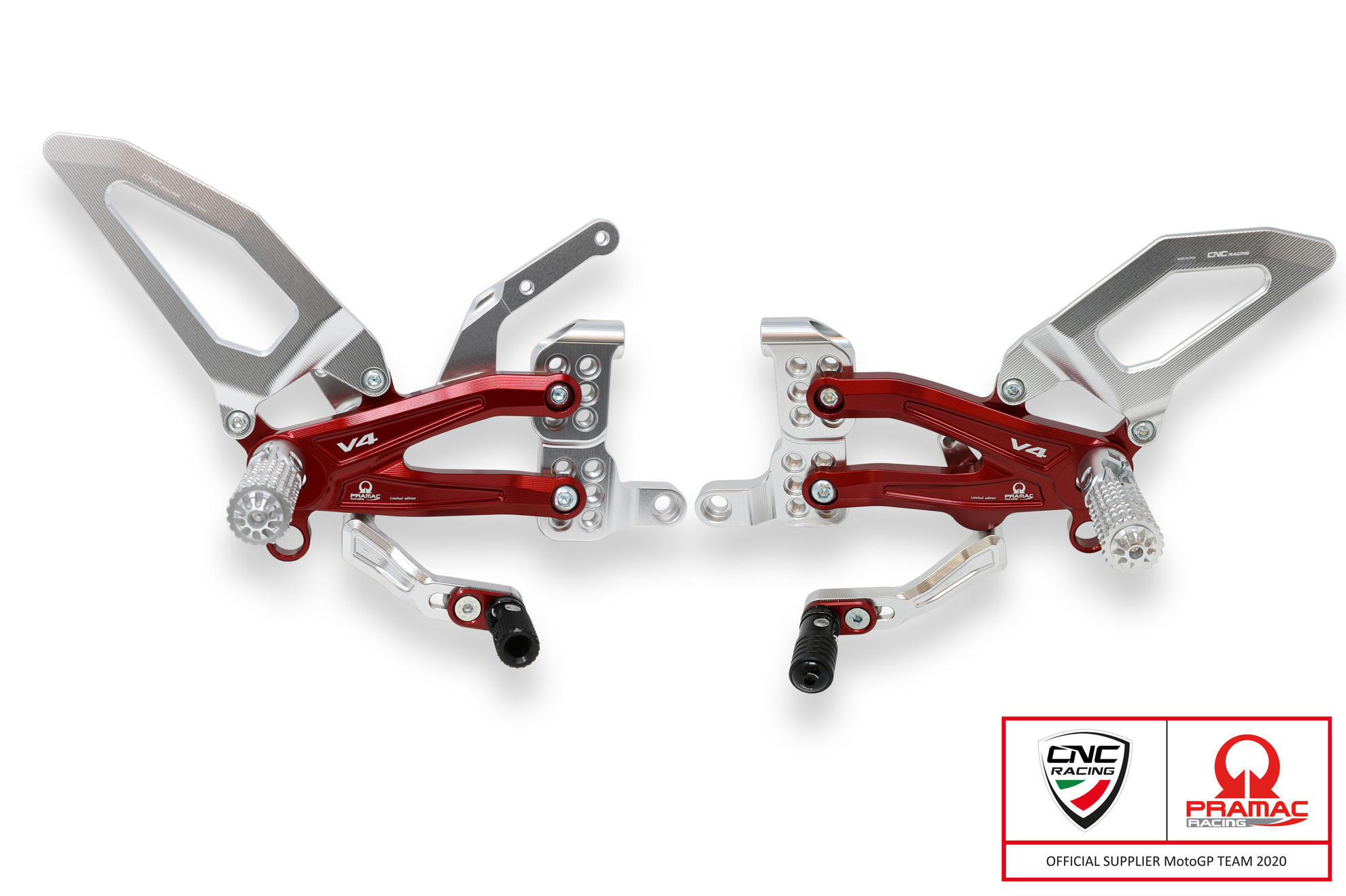 CNC Racing PRAMAC RACING LIMITED EDITION RPS Adjustable Rearset for the Ducati Streetfighter V4 (20-24) CNC Racing PRAMAC RACING LIMITED EDITION RPS Adjustable Rearset for the Ducati Streetfighter V4 (20-24)